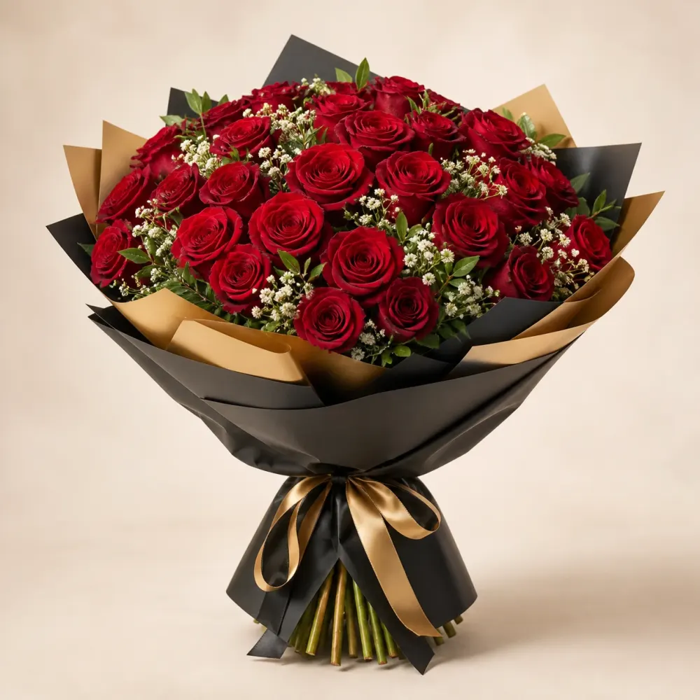 Classic Red Roses presentation inspiration