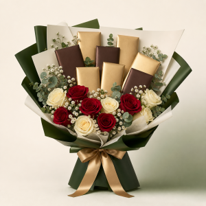 Chocolate and Rose Celebration Bouquet
